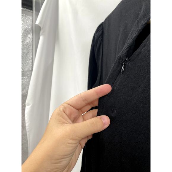 Reformation Cara Black Long Sleeve Mini Dress - Picture 3 of 7